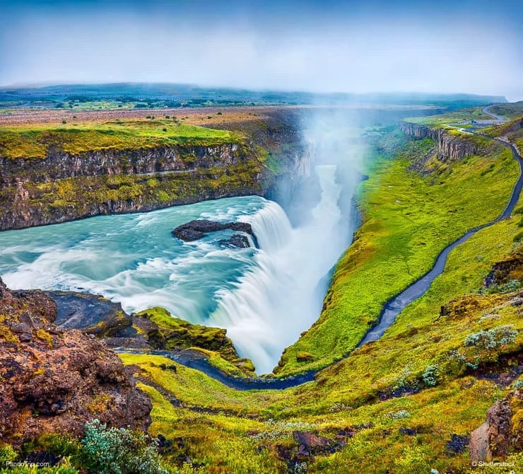 آبشار Gullfoss در ایسلند